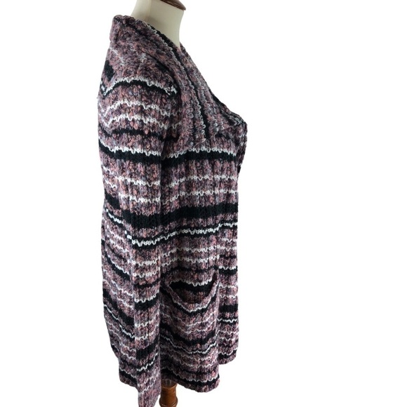 LED Maternity Wool Cotton Blend Cardigan Sweater Sz S Tweed Chunky Colorful Cozy - Picture 7 of 11